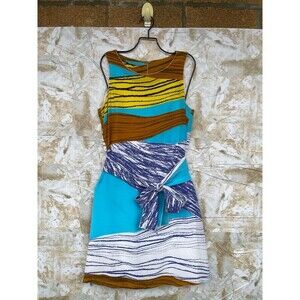 M MISSONI ABSTRACT SILK DRESS SIZE 6